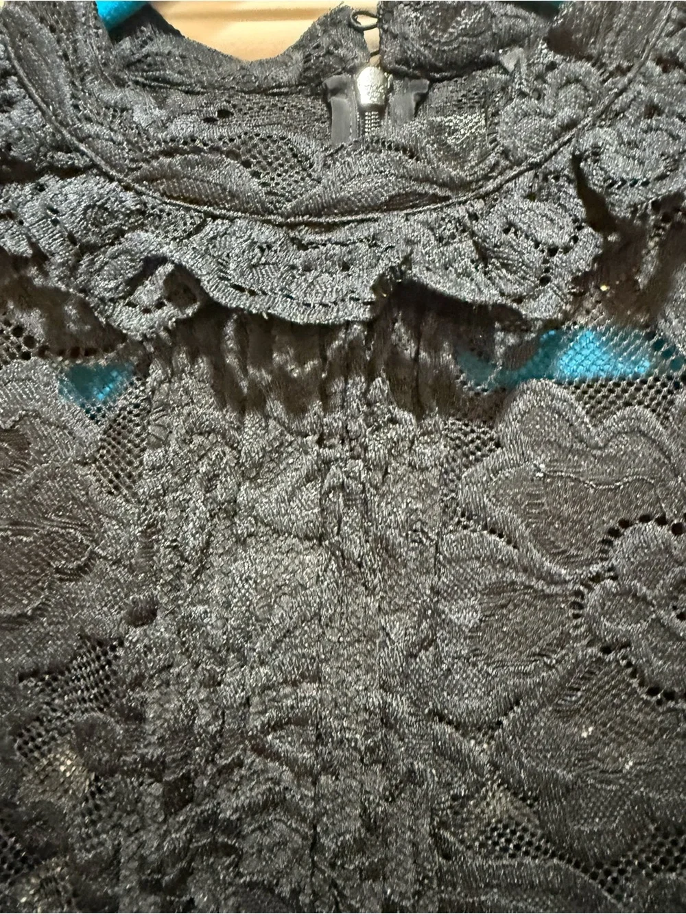 Crew Women’s Black Lace Long-Sleeve Mock Neck Top